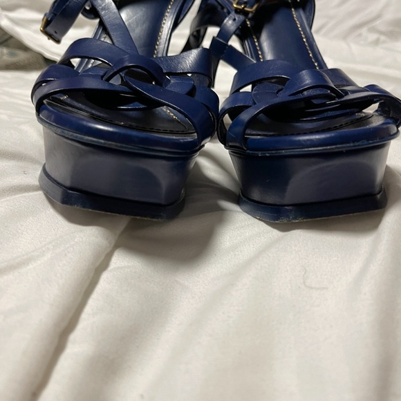 Used YSL cobalt tribute platform heels. - Picture 5 of 7